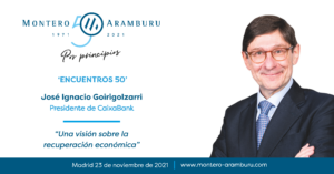 José Ignacio Goirigolzarri presidente de Caixabank celebra los 50 años de Montero Aramburu